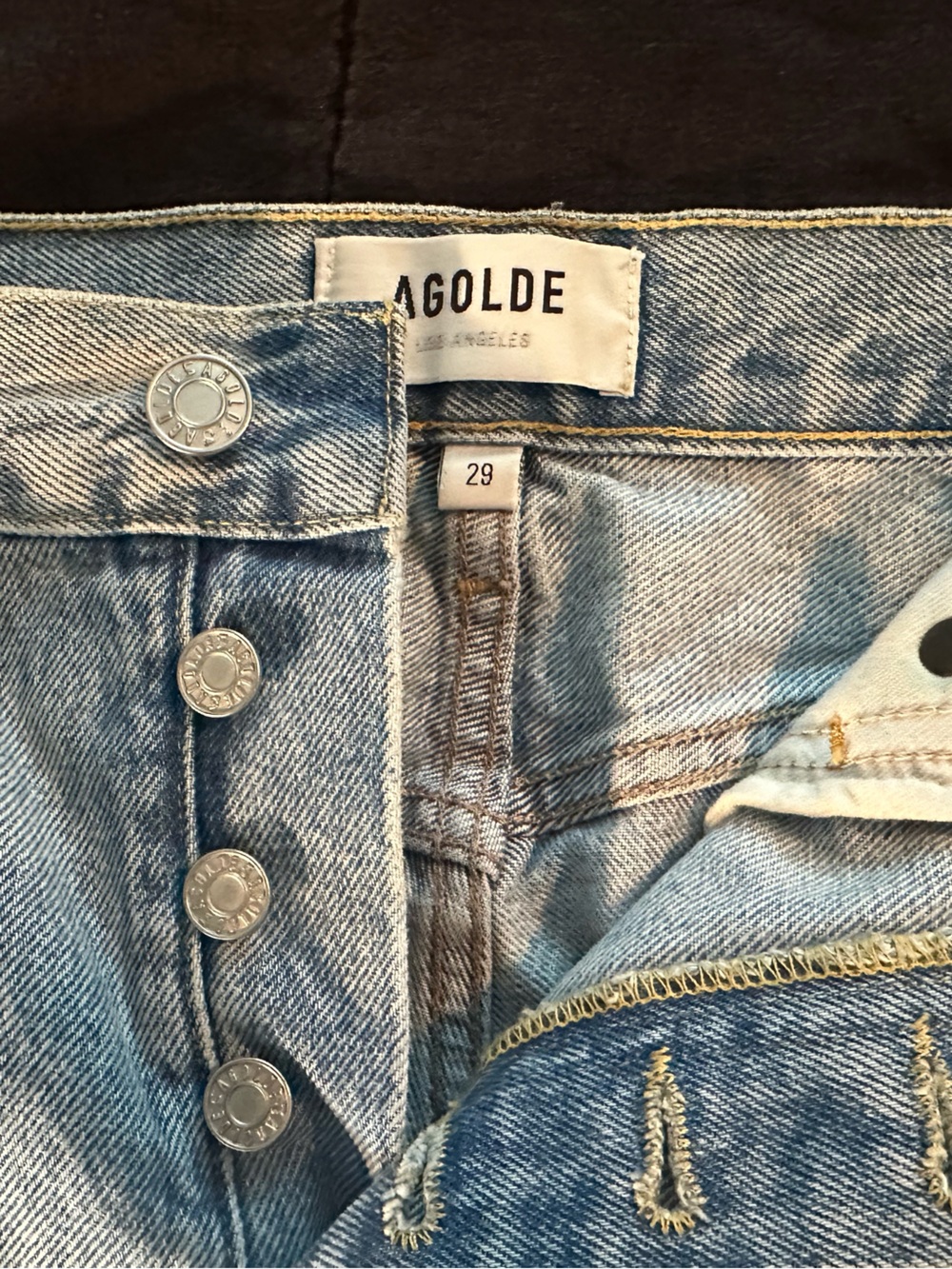 Agolde Parker Long Denim Shorts - Picture 3 of 3